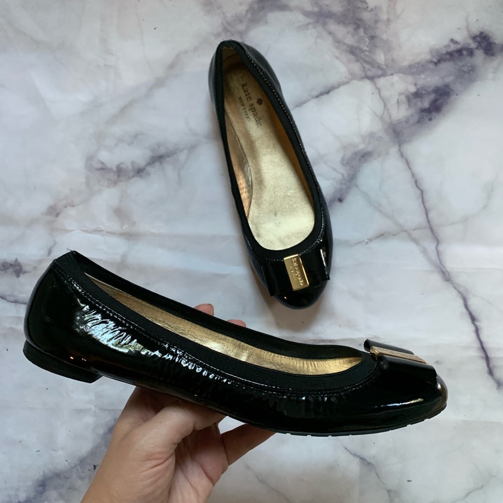 Black Patent Leather Kate Spade Ballet Flats